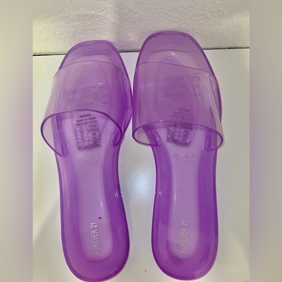 NWT size 8 Purple lavender Jelly Square Open Toe Slides sandals new! - Picture 2 of 5